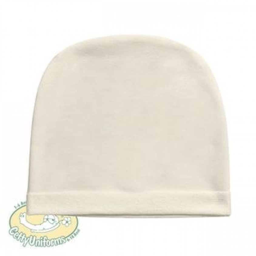 cuffia neonato 100% cotone color bianco panna